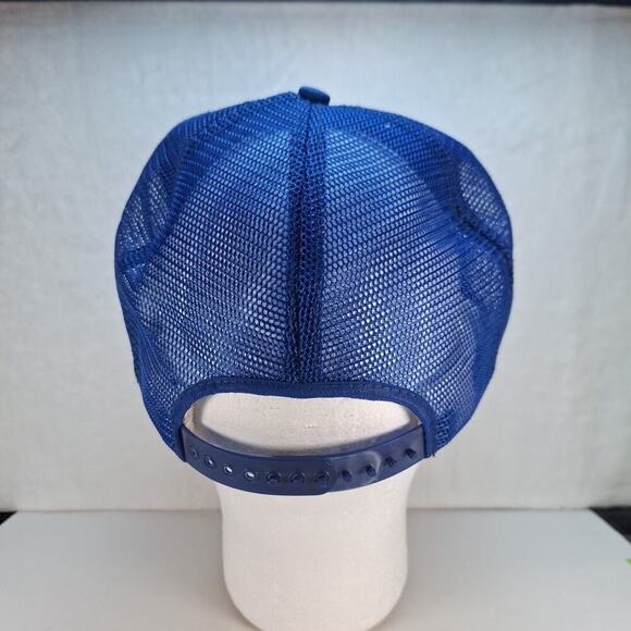 Vintage Big Patch SMI Trucker Hat Cap Snap-Back Meshback Blue - Picture 3 of 8
